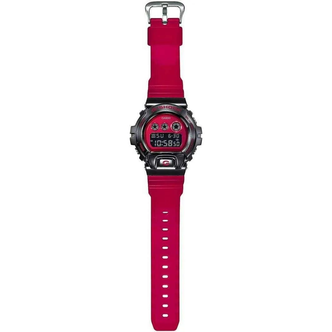 CASIO G-SHOCK METAL COVERED DIGITAL RED & BLACK MEN WATCH GM-6900B-4JF