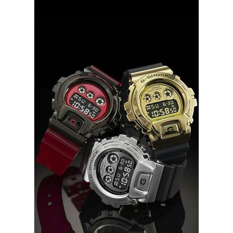 CASIO G-SHOCK METAL COVERED DIGITAL RED & BLACK MEN WATCH GM-6900B-4JF