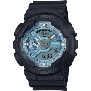 CASIO G-SHOCK METALLIC COLOR DIAL SERIES BLACK & ICE BLUE MEN WATCH GA-110CD-1A2JF