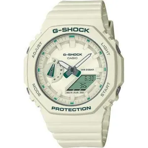 CASIO G-SHOCK MID-SIZE MODEL ANALOG DIGITAL WHITE & GREEN LADIES WATCH GMA-S2100GA-7AJF