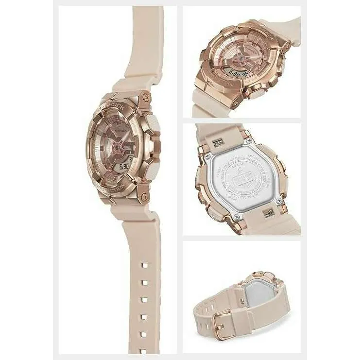 CASIO G-SHOCK MID-SIZE MODEL METAL COVERED PINK BEIGE & GOLD LADIES WATCH GM-S110PG-4AJF