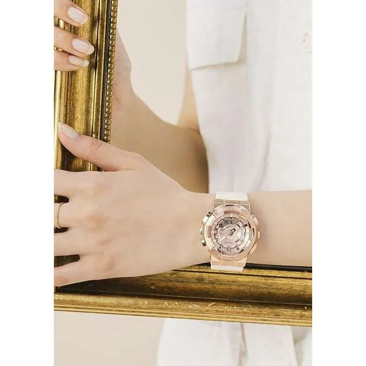 CASIO G-SHOCK MID-SIZE MODEL METAL COVERED PINK BEIGE & GOLD LADIES WATCH GM-S110PG-4AJF