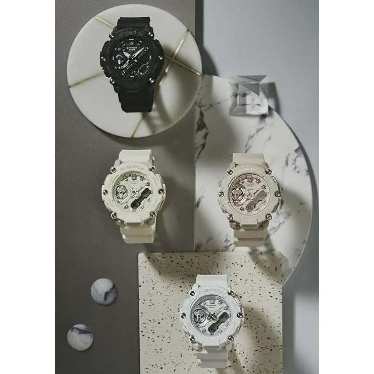 CASIO G-SHOCK MID-SIZE MODEL WHITE ANALOG DIGITAL LADIES WATCH GMA-S2200M-7AJF
