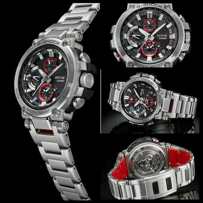 CASIO G-SHOCK MT-G BLUETOOTH RADIO SOLAR SILVER MEN WATCH MTG-B1000D-1AJF