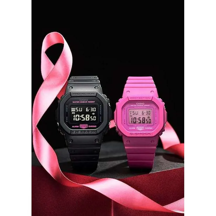 CASIO G-SHOCK PINK RIBBON COLLABORATION DIGITAL BLACK MEN WATCH DW-5600PK-1JR