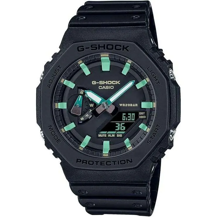 CASIO G-SHOCK TEAL AND BROWN COLOR SERIES ANALOG DIGITAL BLACK MEN WATCH GA-2100RC-1AJF