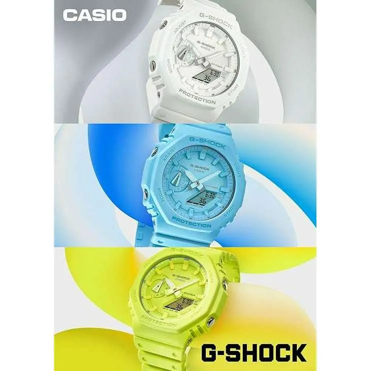 CASIO G-SHOCK TONE ON TONE SERIES ANALOG DIGITAL DIAL TURQUOISE BLUE MEN WATCH GA-2100-2A2JF