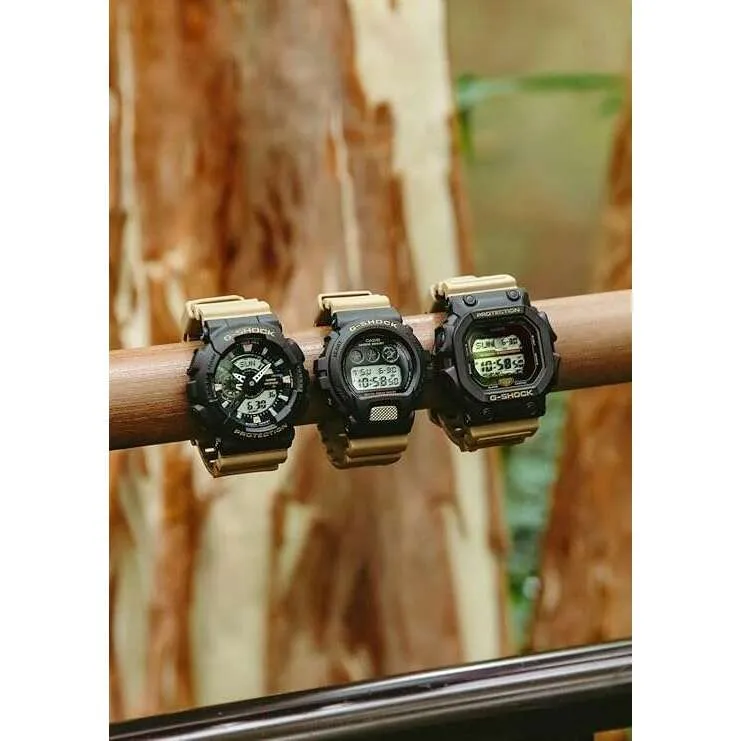 CASIO G-SHOCK TWO TONE UTILITY COLORS SERIES DAY-DATE KHAKI MEN WATCH GA-110TU-1A5JF