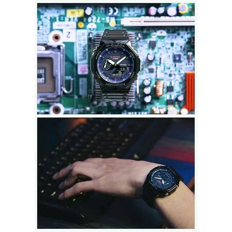 CASIO G-SHOCK VIRTUAL RAINBOW : GAMER'S RGB SERIES BLACK MEN WATCH GA-2100RGB-1AJF
