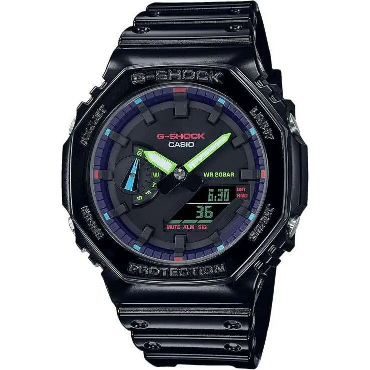 CASIO G-SHOCK VIRTUAL RAINBOW : GAMER'S RGB SERIES BLACK MEN WATCH GA-2100RGB-1AJF