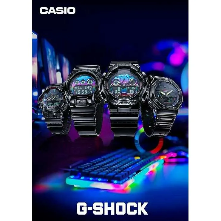 CASIO G-SHOCK VIRTUAL RAINBOW : GAMER'S RGB SERIES BLACK MEN WATCH GA-2100RGB-1AJF