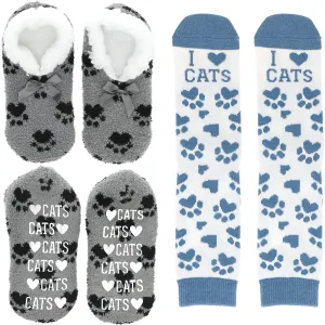 Cats Slipper Sock Gift Set