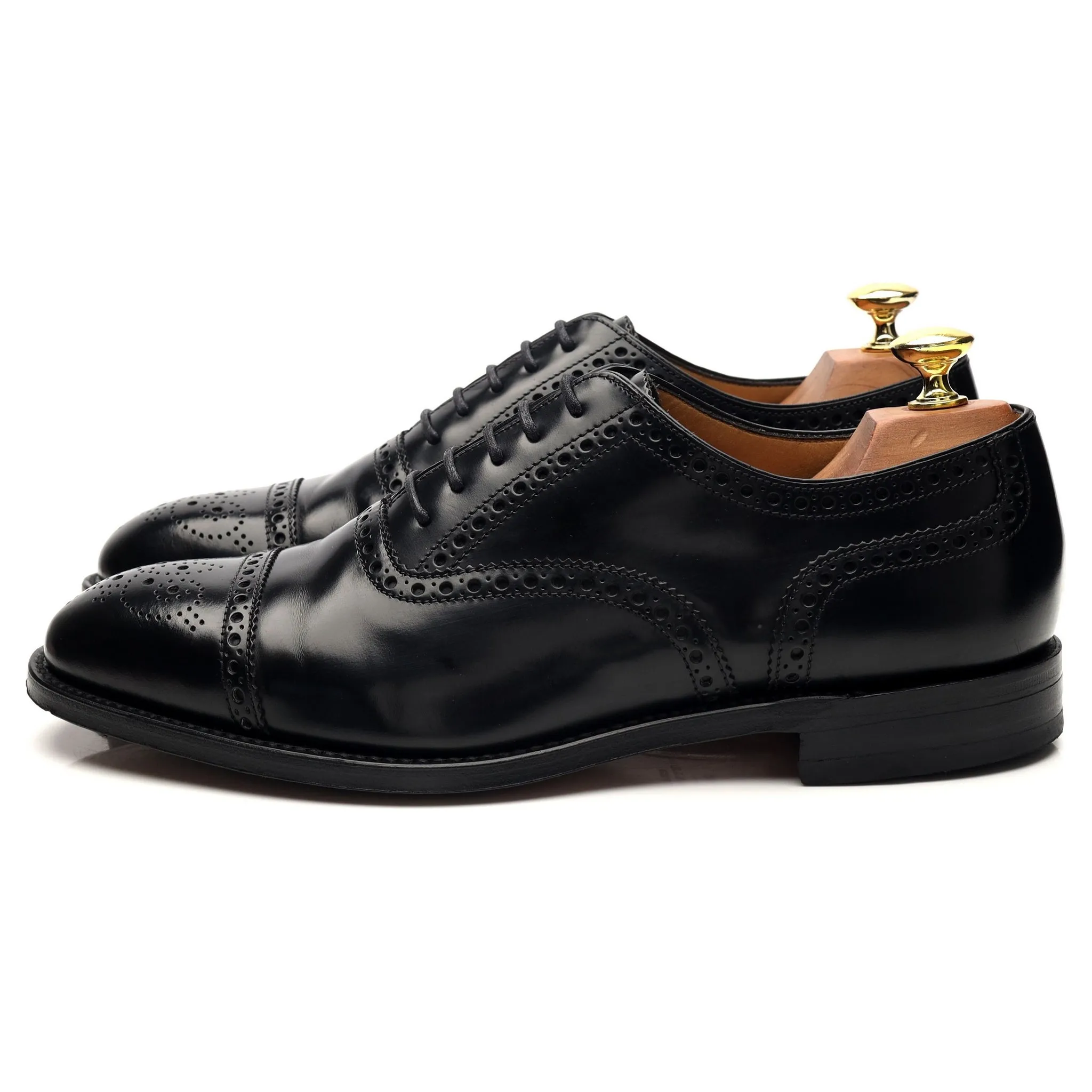 Charles Tyrwhitt Black Leather Oxford Brogue UK 8 F