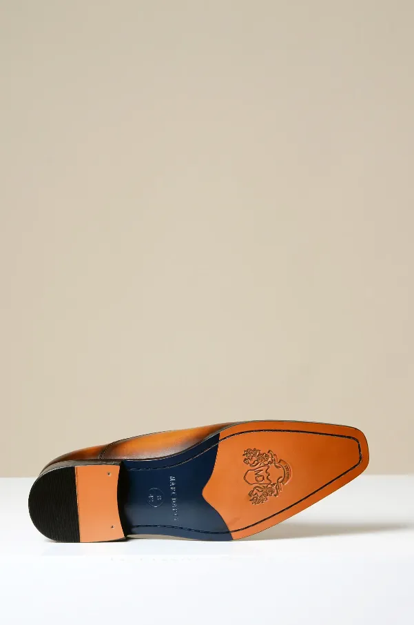 Chaussures en cuir marron, Marc Darcy Jake - Brogue à bout d'aile