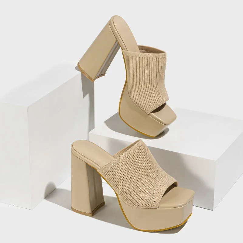 Chunky Heel Catwalk Slippers