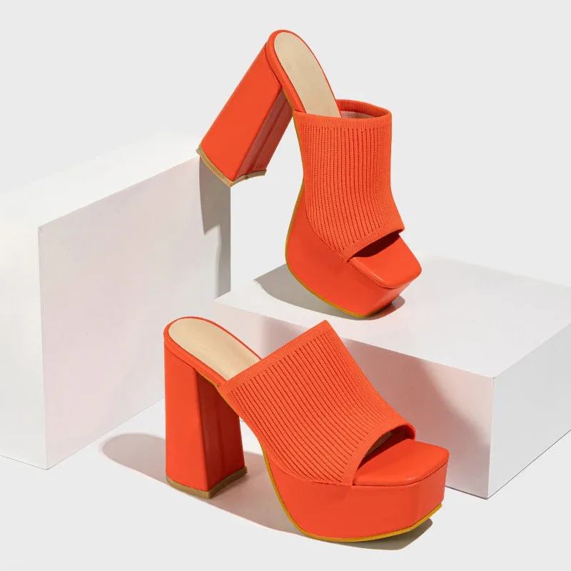 Chunky Heel Catwalk Slippers