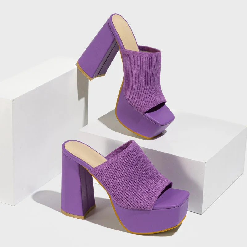 Chunky Heel Catwalk Slippers