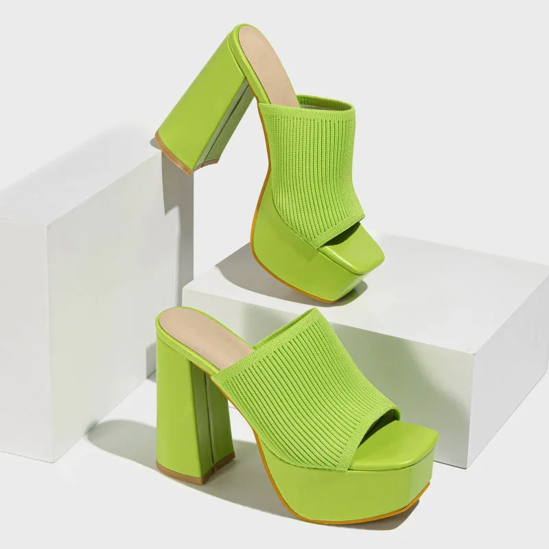 Chunky Heel Catwalk Slippers