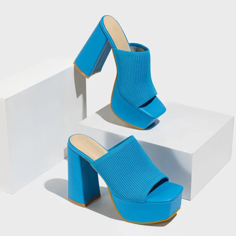 Chunky Heel Catwalk Slippers