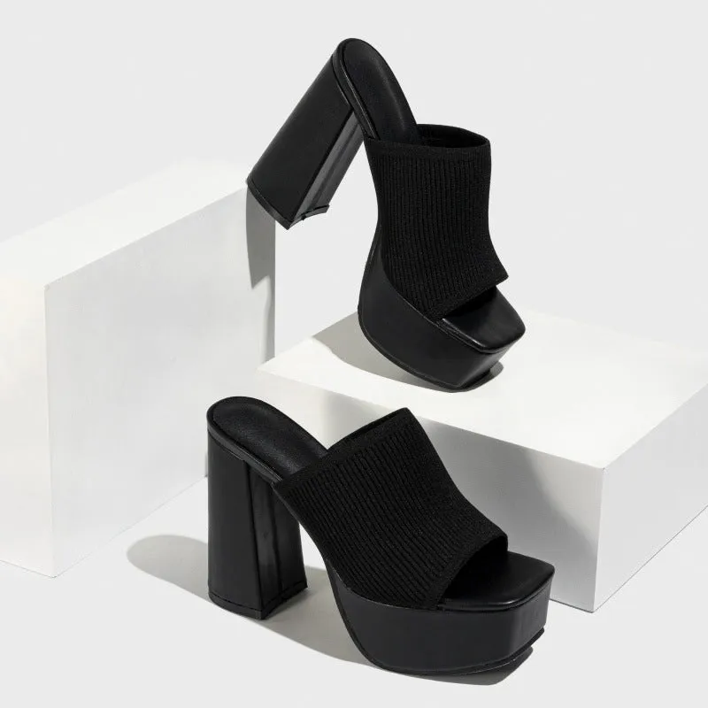 Chunky Heel Catwalk Slippers