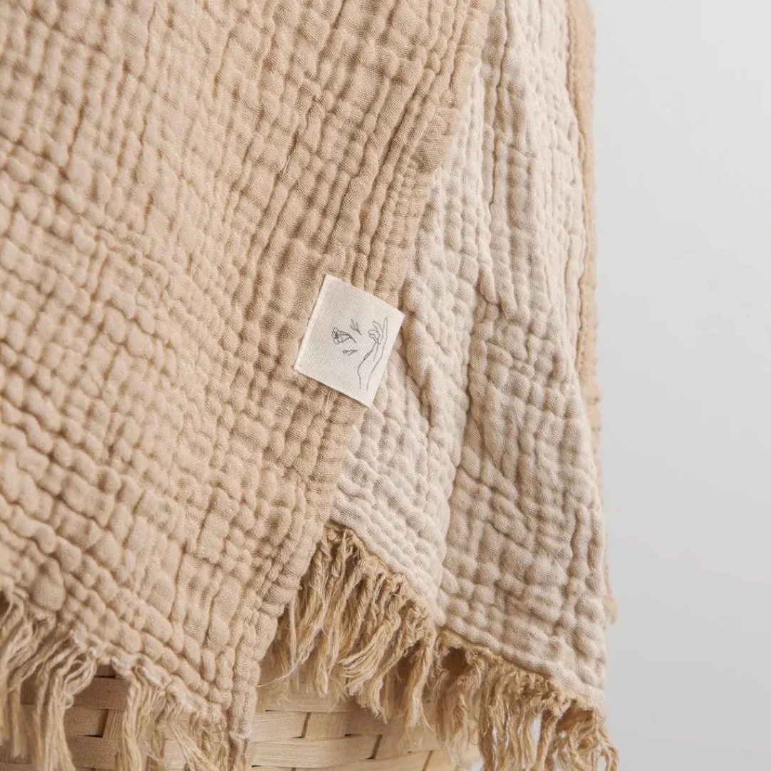 Cotton Blanket Oatmeal | Buff