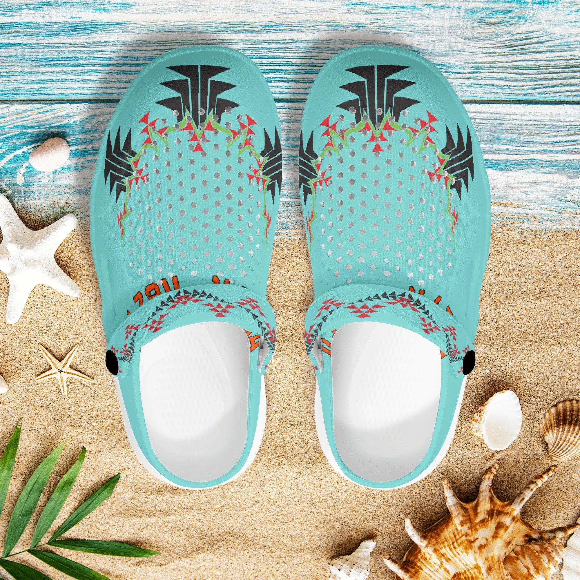 Custom Printed Mens Summer Sandals with Pivoting Heel Strap