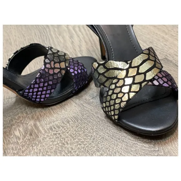 DKNY Ivy Leather Open Toe Ankle Strap Sandal