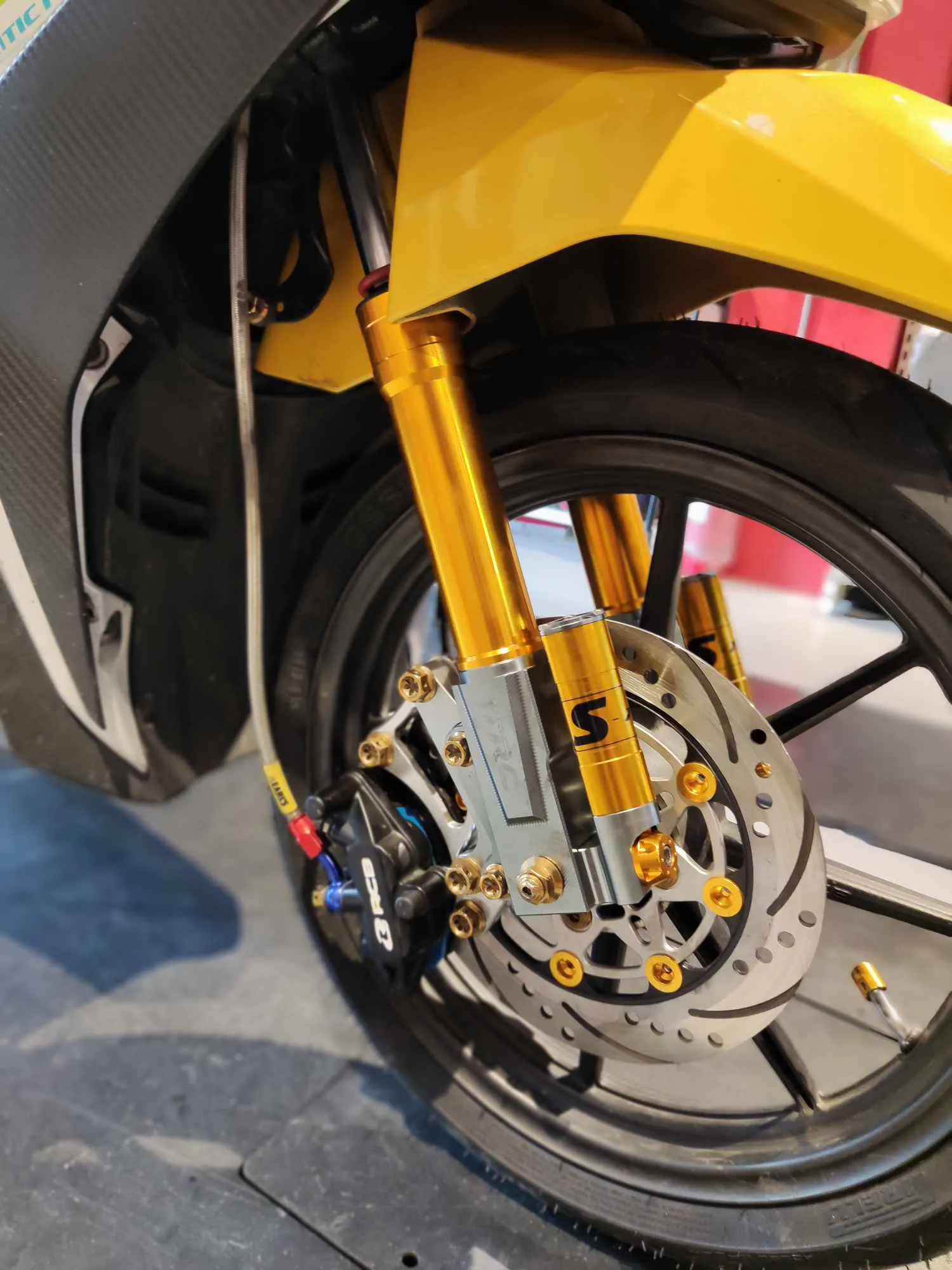 E - TRC S-TECH FRONT SHOCK MIO / FINO / SOULTY (GOLD)
