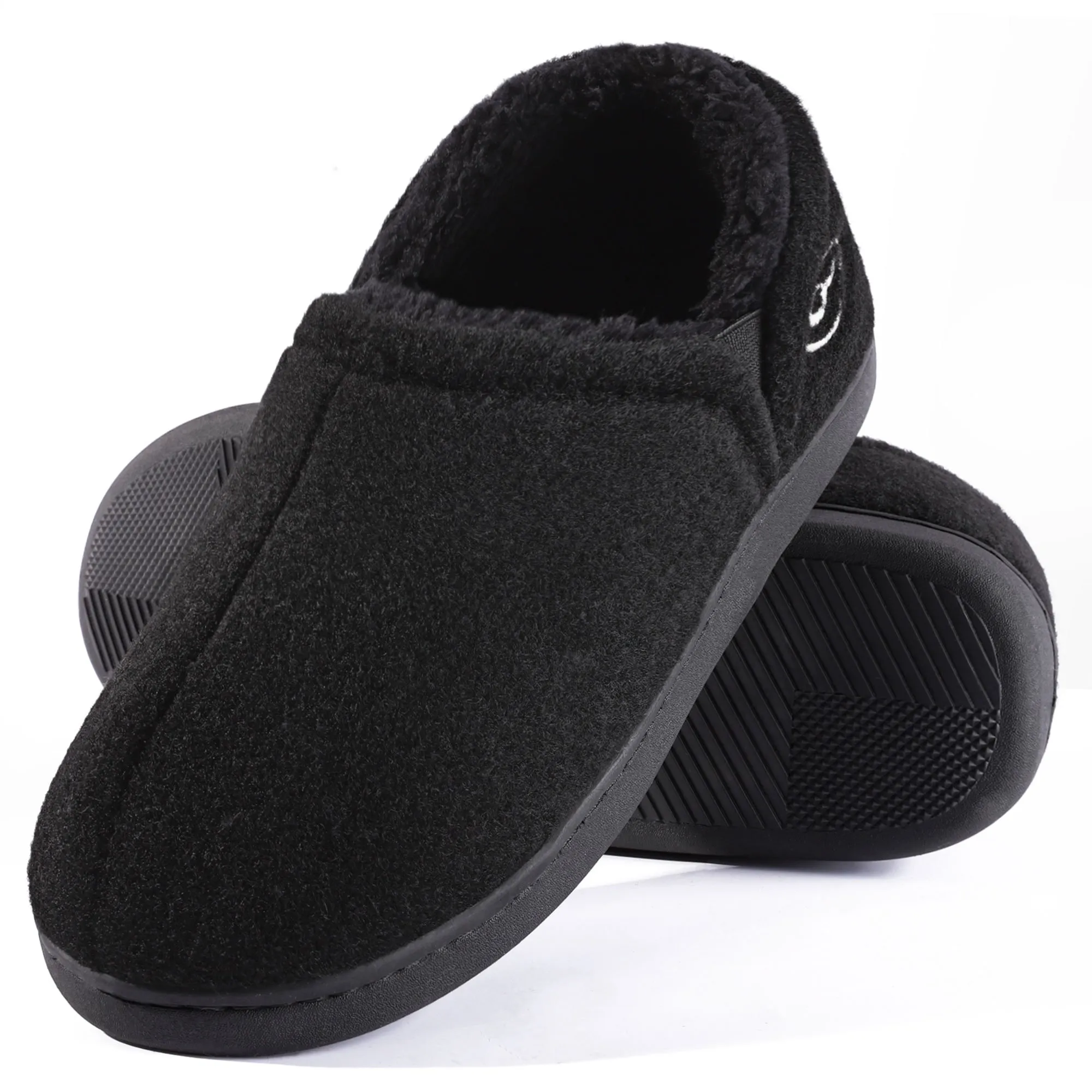 Ecetana Slippers for Men Slip On Fuzzy Slippers Comfort Warm House Shoes Indoor Outdoor