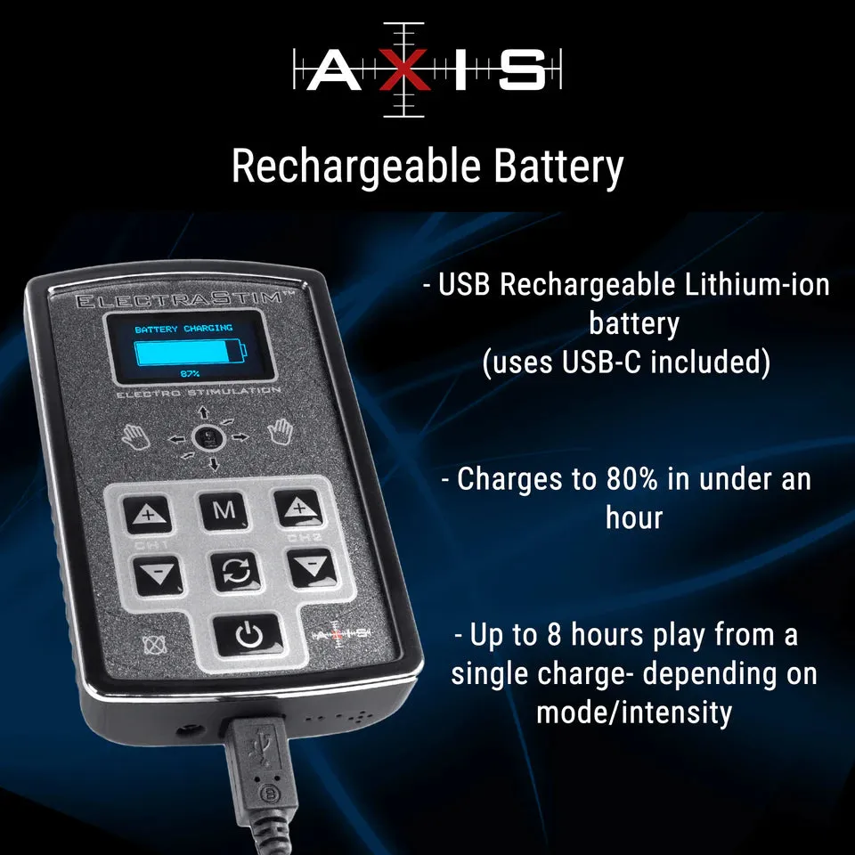 ElectraStim AXIS Dual Channel Electro Stimulator - 99 Intensity Levels, 7 Modes, Gesture & Audio Control