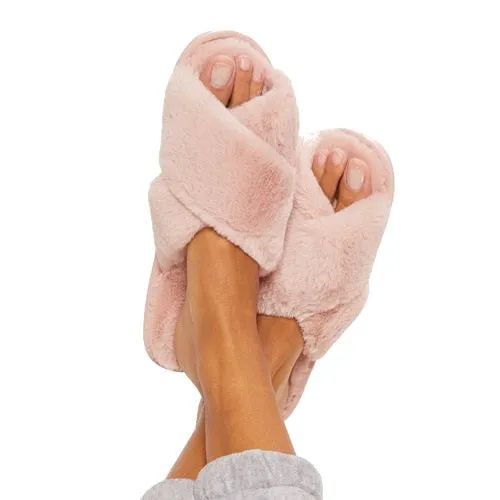 Evie Baby Pink Fluffy Slippers