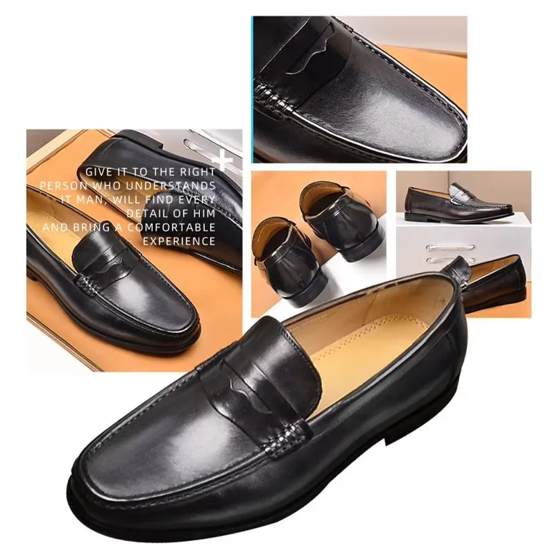 Fashion Business Leather Slip On Loafers