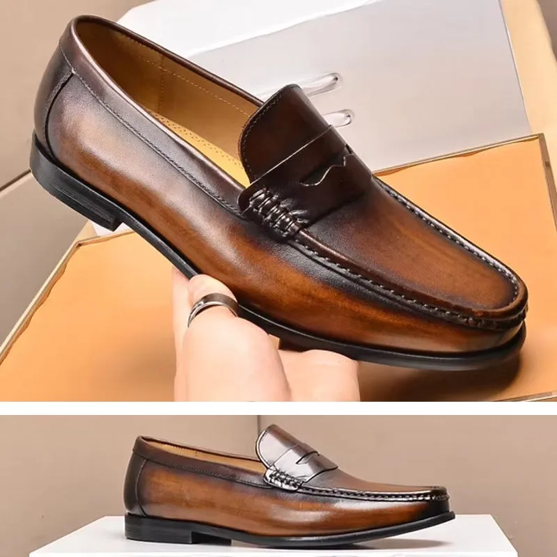 Fashion Business Leather Slip On Loafers