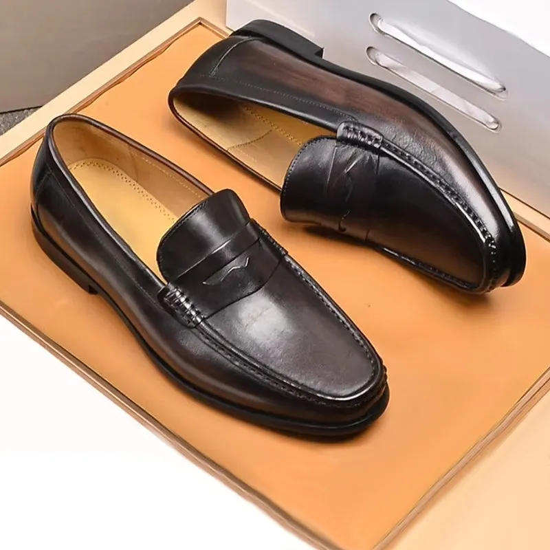 Fashion Business Leather Slip On Loafers
