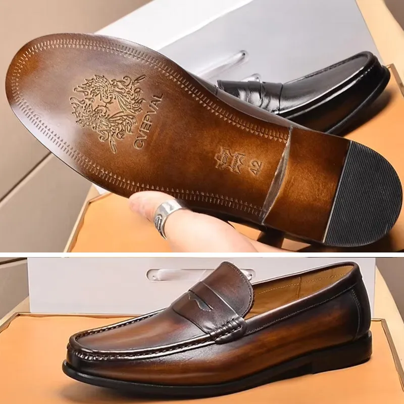 Fashion Business Leather Slip On Loafers