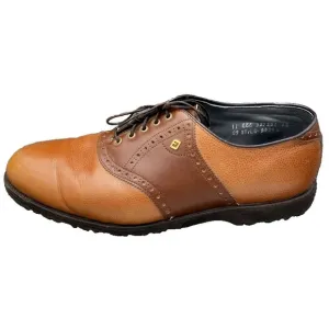FootJoy Golf Shoes Men’s 11 EEE Wide Brown Leather Soft Spikes Saddle Oxford