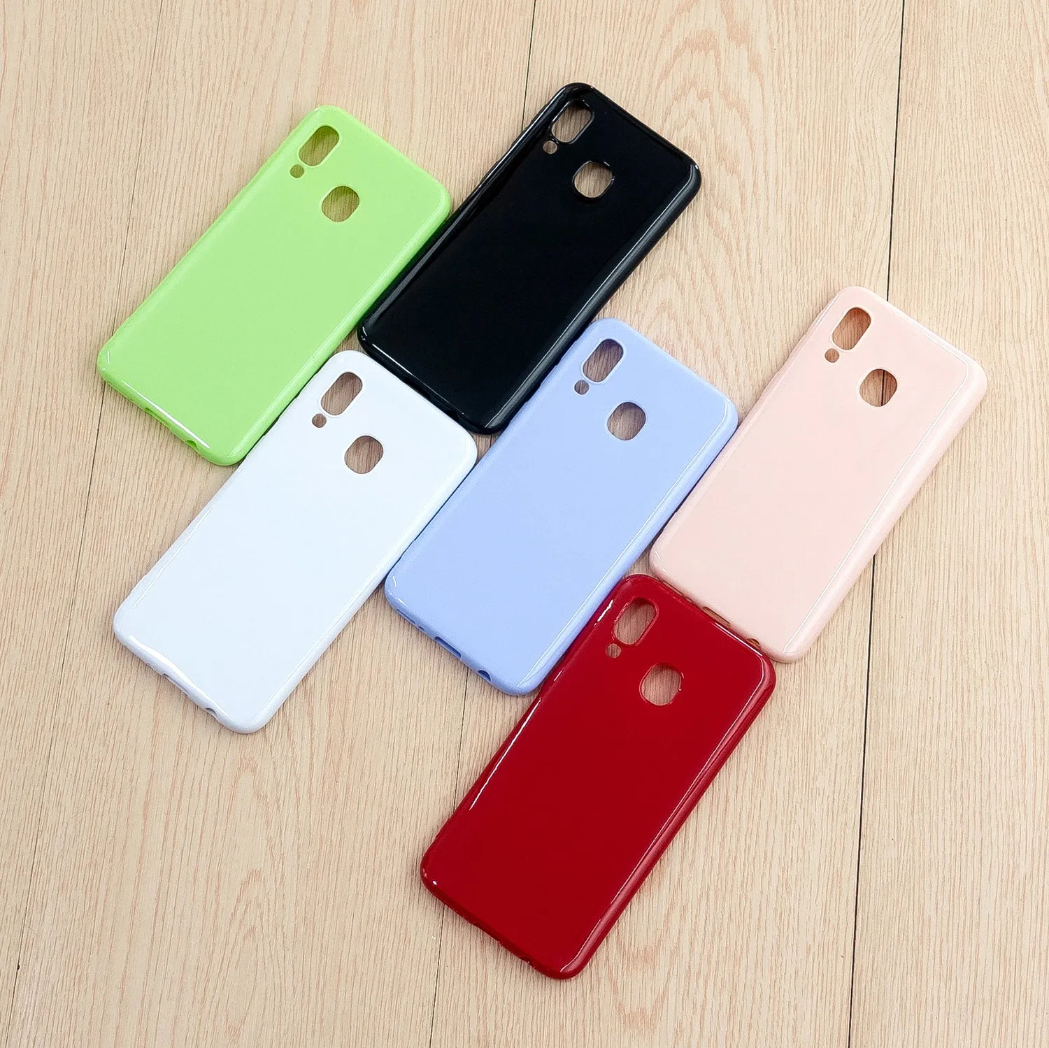 For Samsung A20E/A40/A70 Cellphone Cover Soft TPU Phone Case Simple Profile Scratch Resistant Full Body Protection Shell Bright black