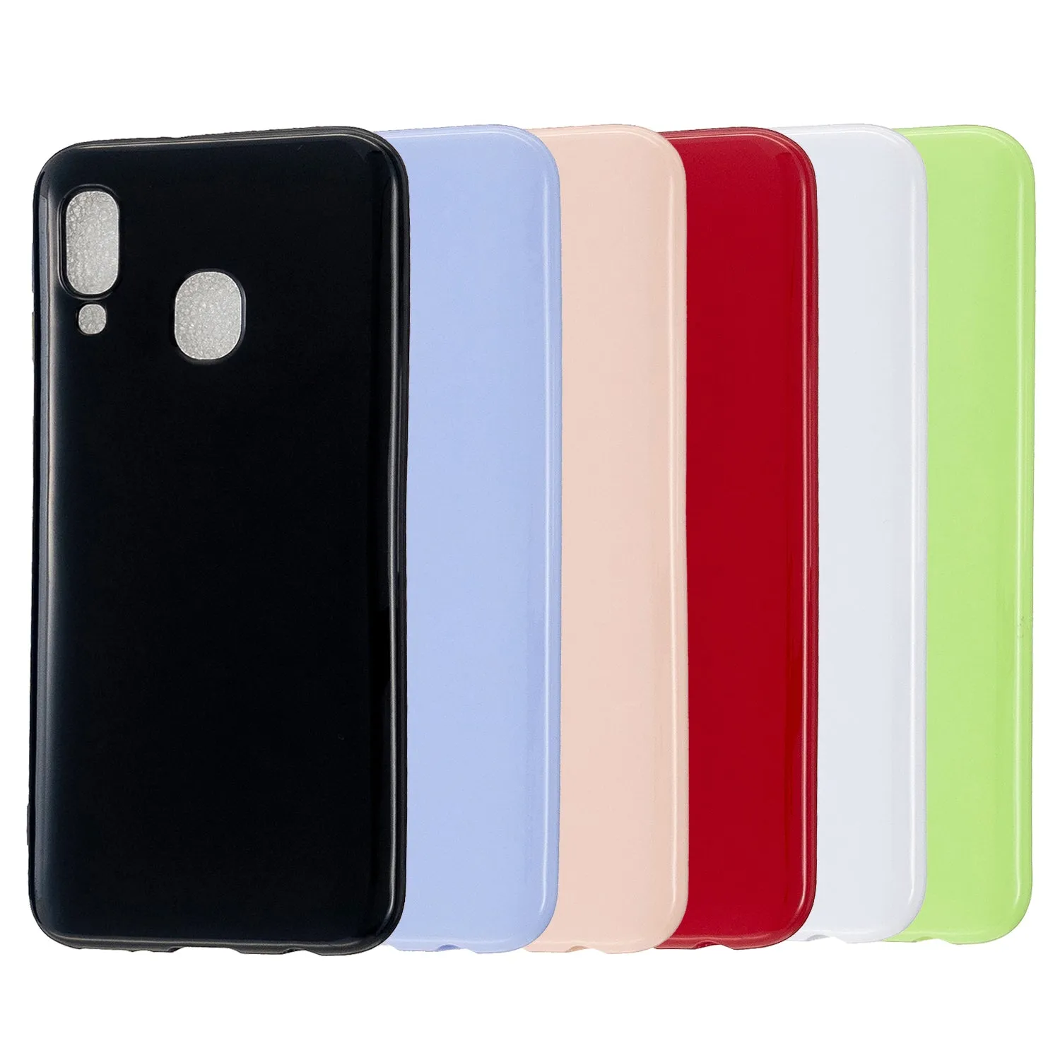For Samsung A20E/A40/A70 Cellphone Cover Soft TPU Phone Case Simple Profile Scratch Resistant Full Body Protection Shell Bright black