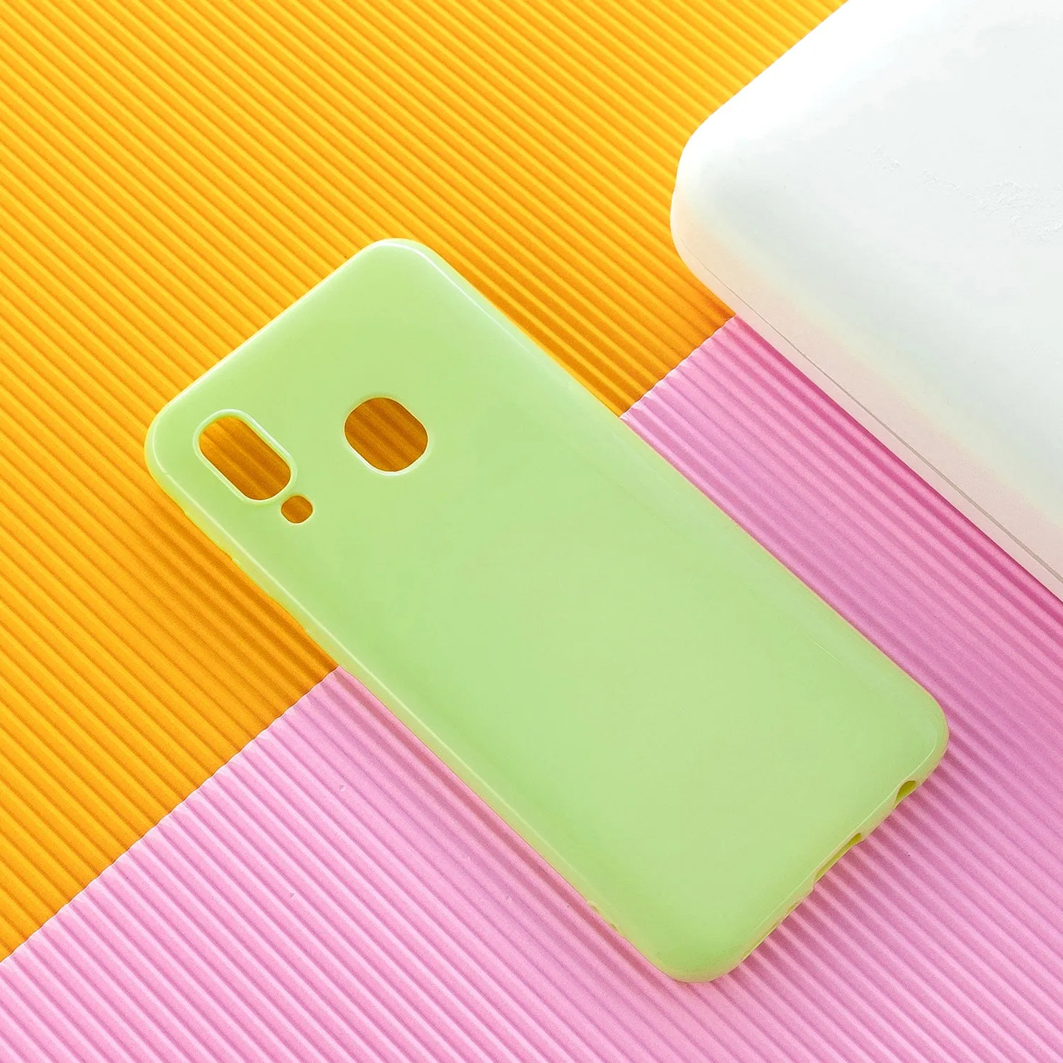 For Samsung A20E/A40/A70 Cellphone Cover Soft TPU Phone Case Simple Profile Scratch Resistant Full Body Protection Shell Milk white