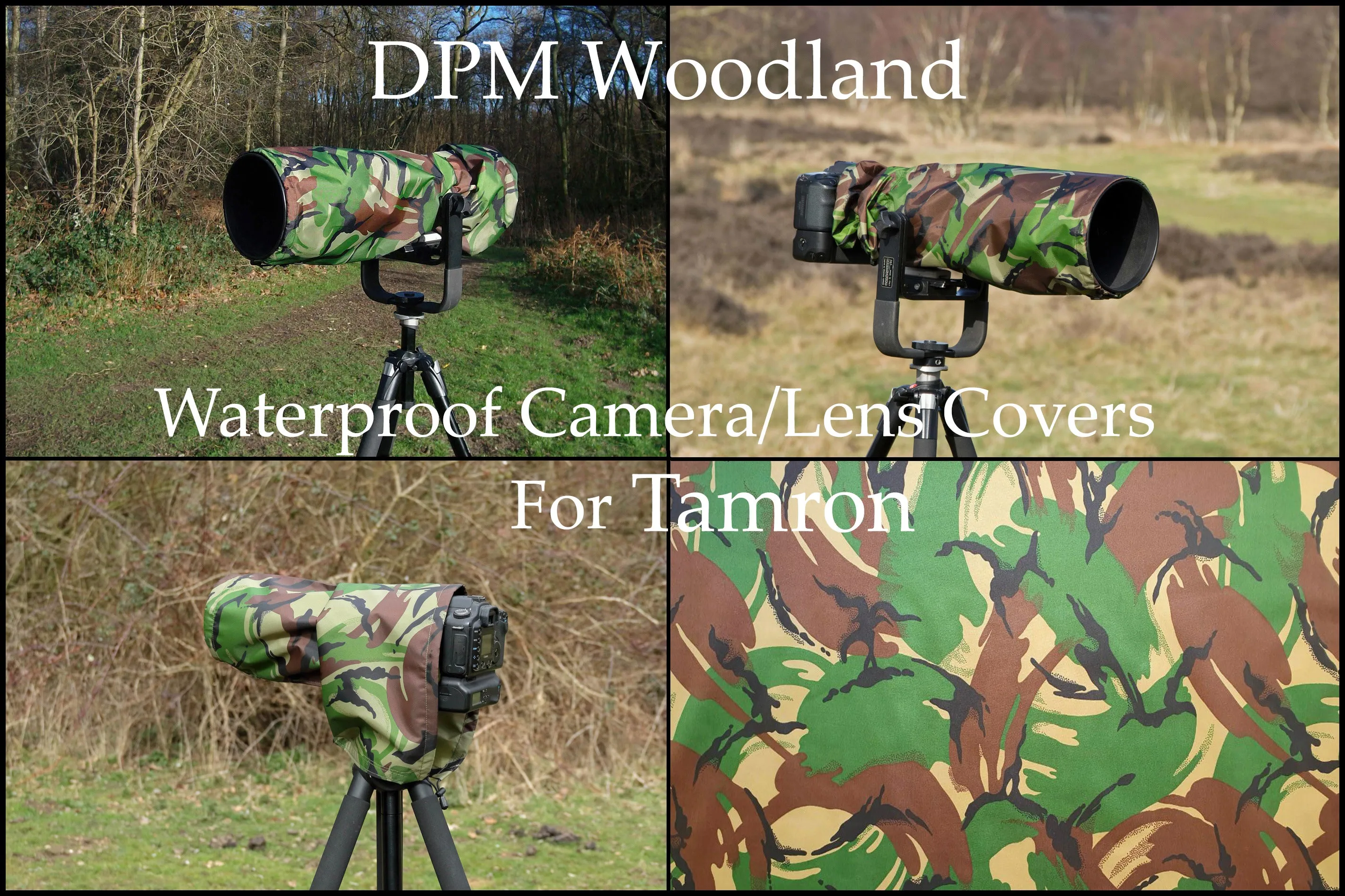 For Tamron lens range DPM Woodland Waterproof Camera Lens Covers SET