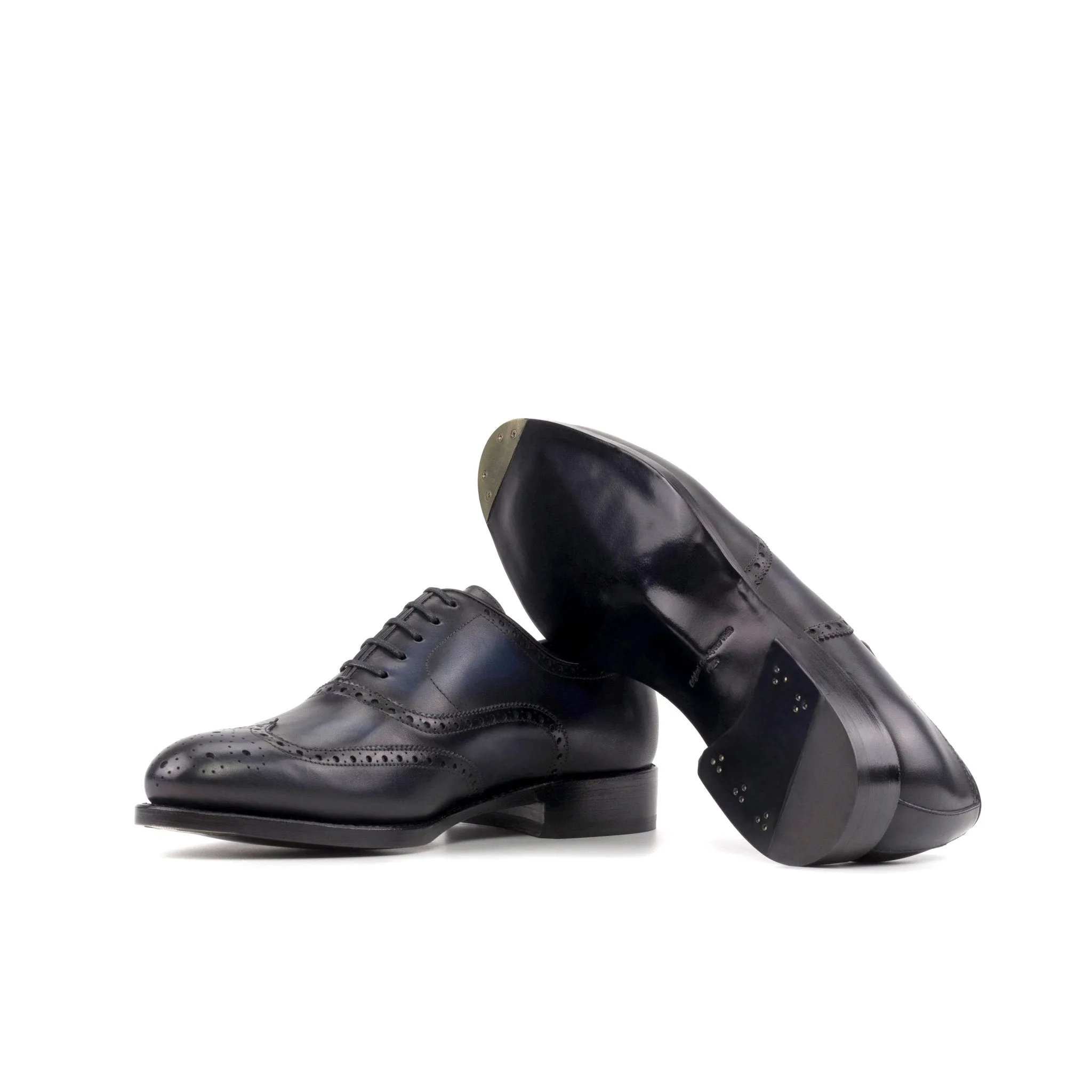 Full Brogue Oxford in Navy Box Calf