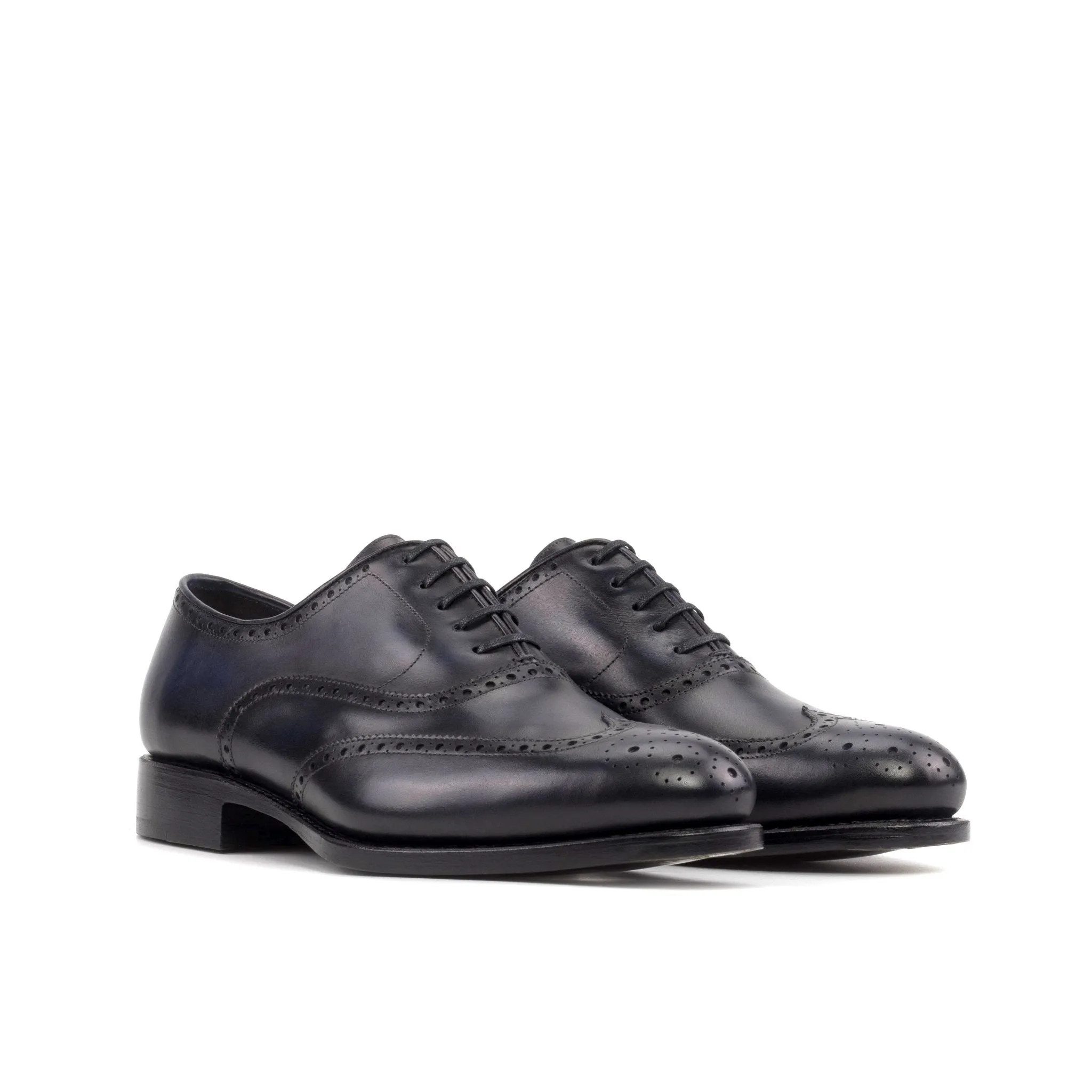 Full Brogue Oxford in Navy Box Calf