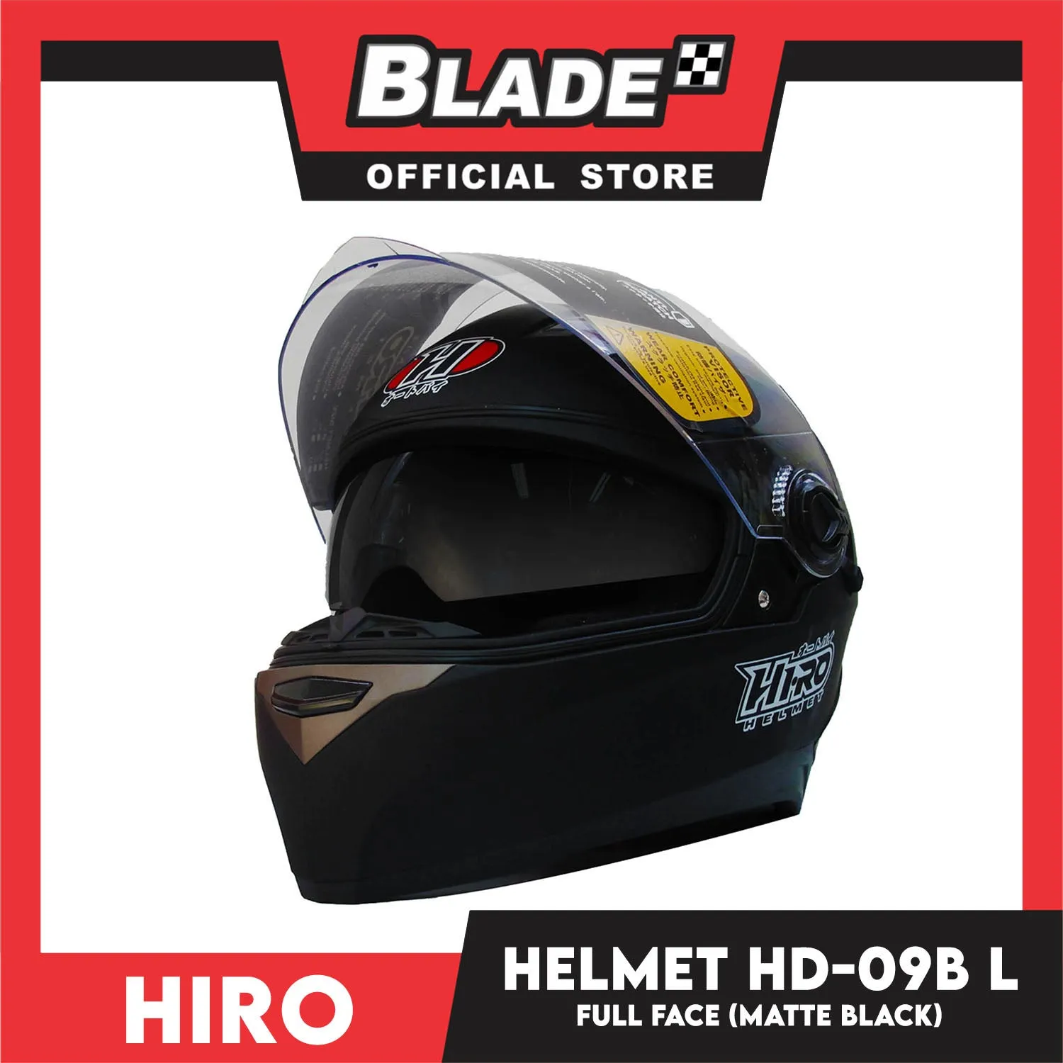 HIRO Helmet HD-09B Matte Black (Full Face)