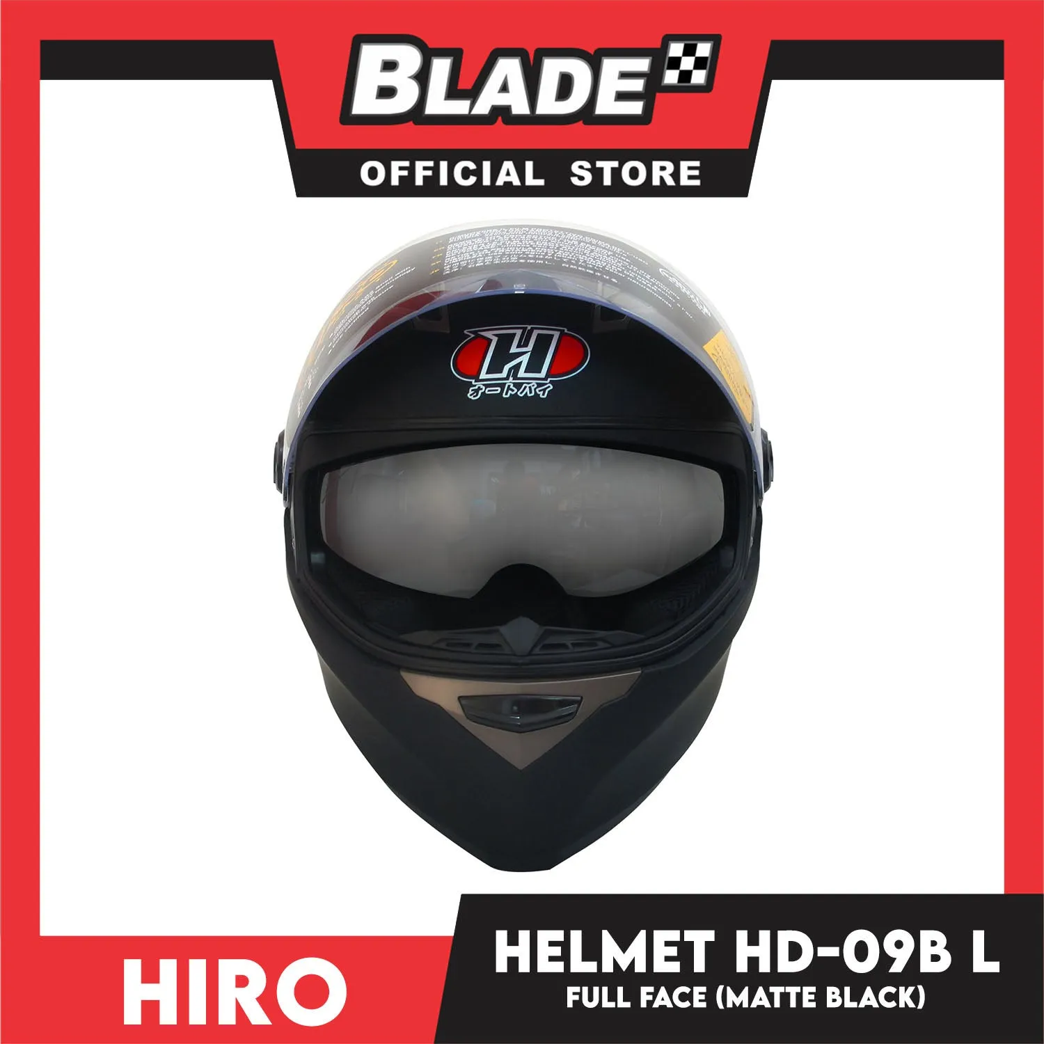 HIRO Helmet HD-09B Matte Black (Full Face)
