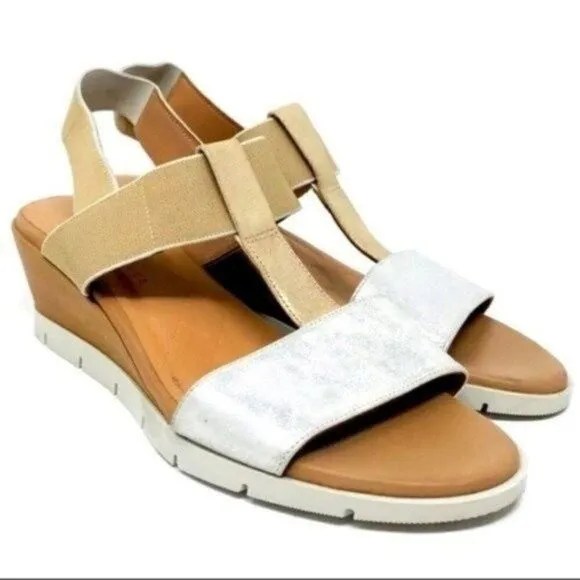 HISPANITAS charmer Tan Silver leather sandals 9 BoxG