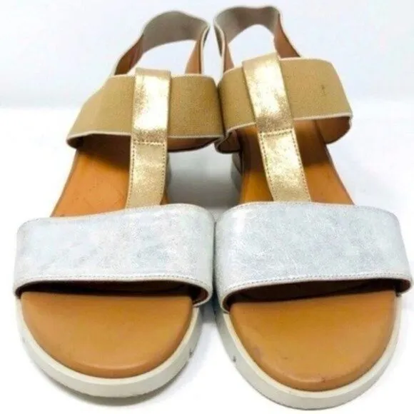 HISPANITAS charmer Tan Silver leather sandals 9 BoxG