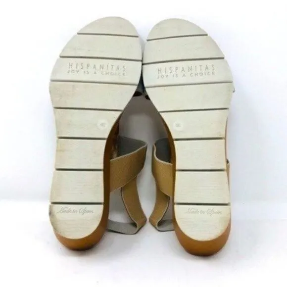 HISPANITAS charmer Tan Silver leather sandals 9 BoxG