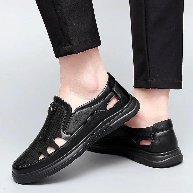 Hochwertige Echte Leder Herren Business Sandalen
