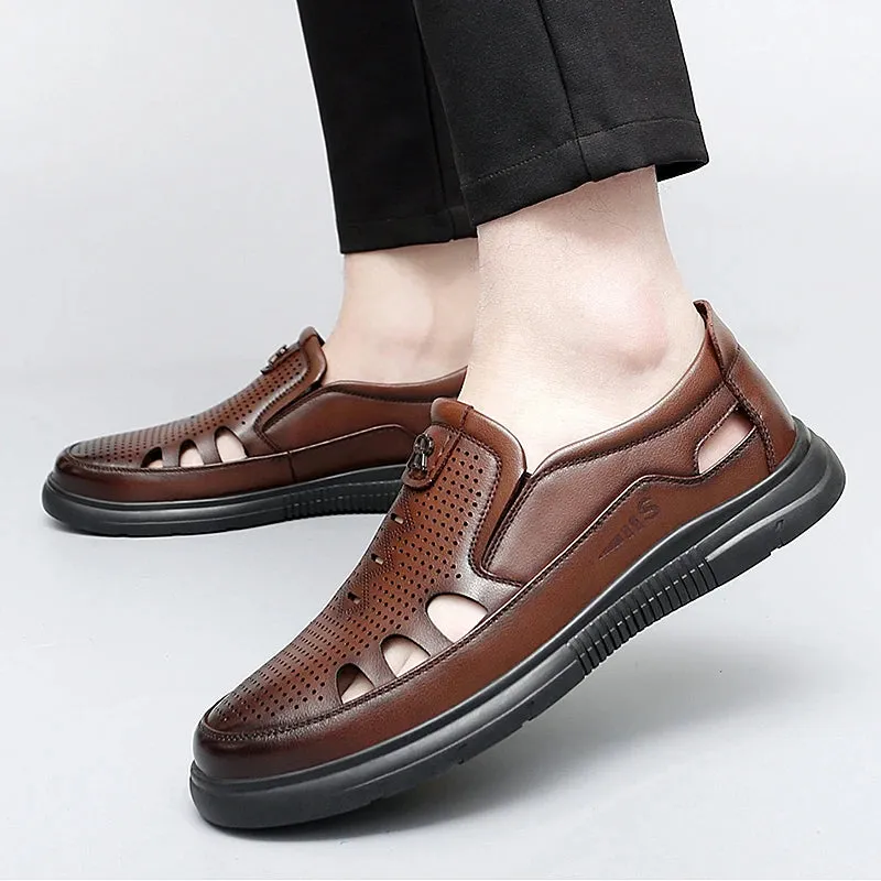 Hochwertige Echte Leder Herren Business Sandalen