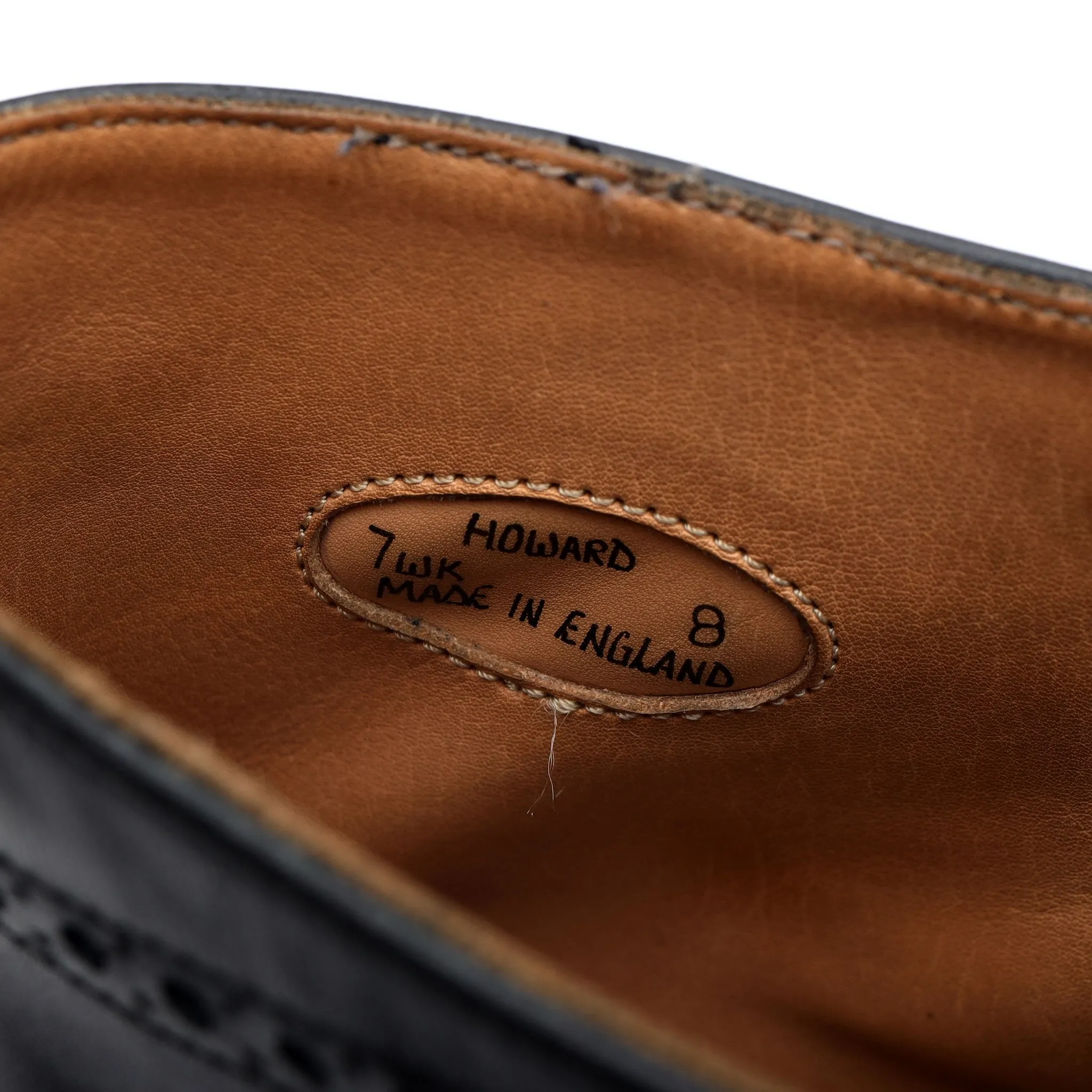 'Howard' Black Leather Boots Brogues UK 8